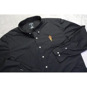 Arizona State University ASU Sun Devils Button Shirt Men's 2XL Black Antigua